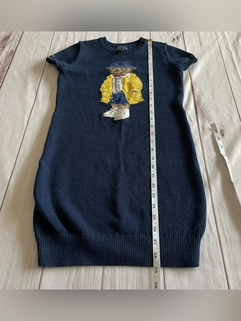 Polo Ralph Lauren Kid's Girls Blue Polo Bear Sweater Dress Size M (8-10) Blue - Picture 15 of 16